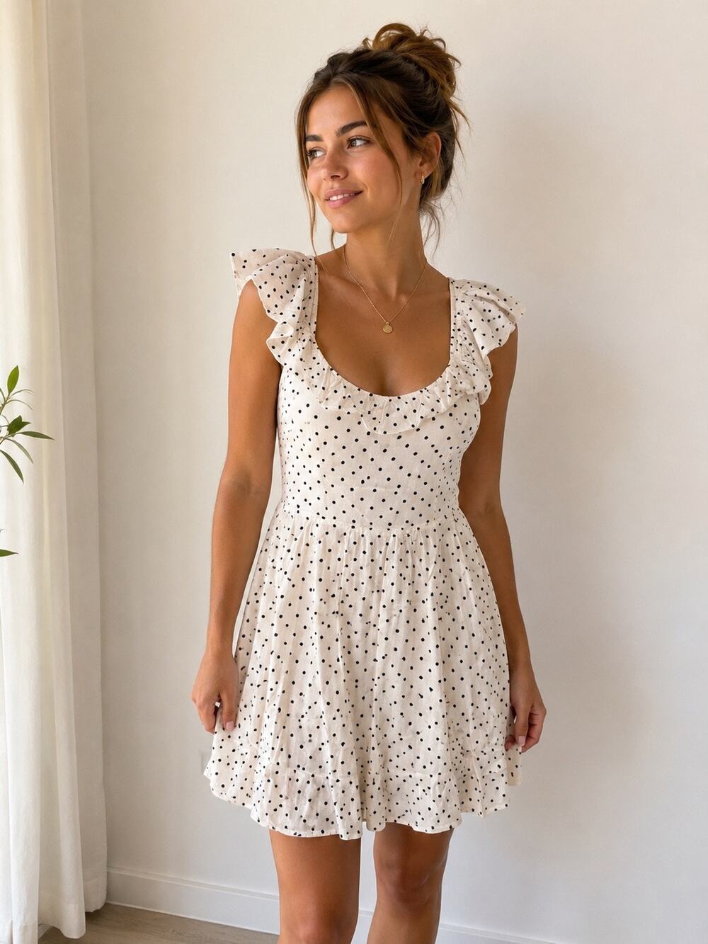 Old Navy XL Polka Dot Ruffle Sleeve Cami Dress - Picture 1 of 9